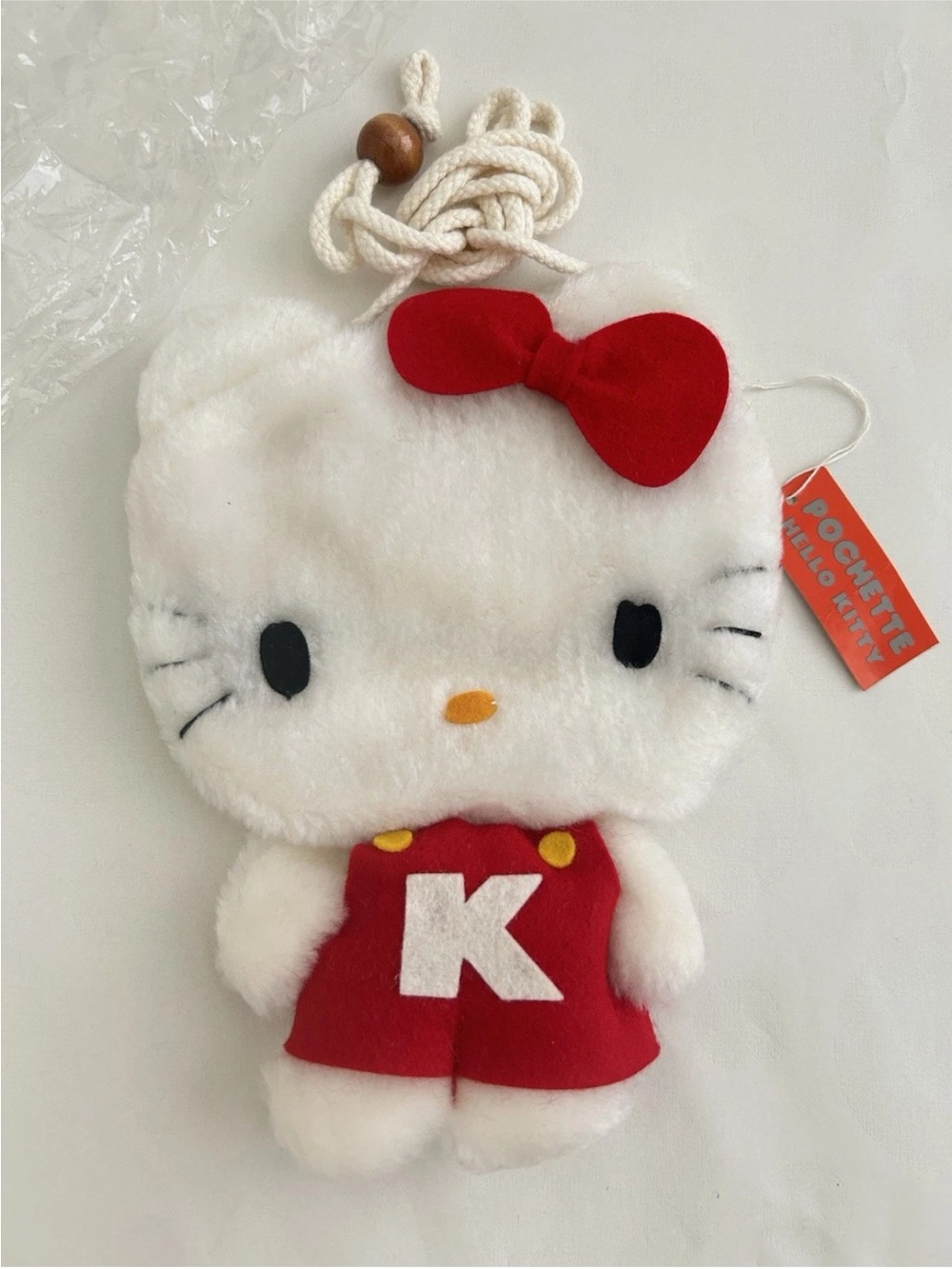 Vintage NWT Rare 1976 Hello Kitty Plush Pochette Shoulder Bag Sanrio Collectible